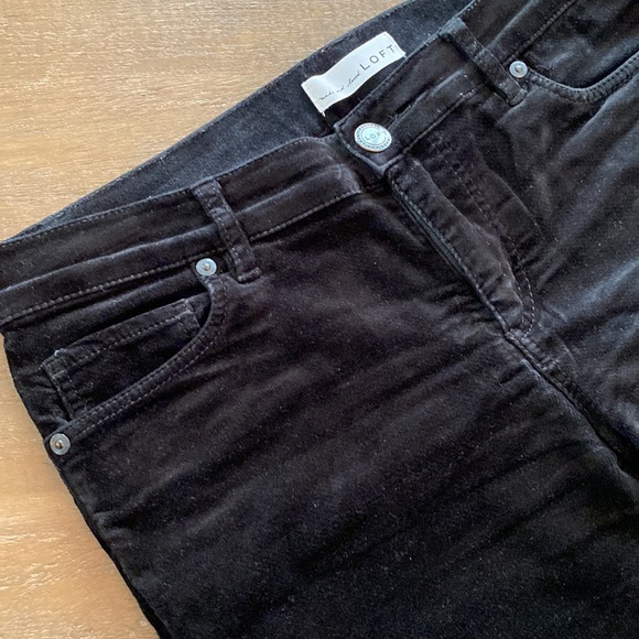 Loft black velvet pants, 27P - Picture 2 of 4